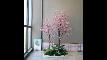 tiểu cảnh cây giả trong nhà 100cmx50cm