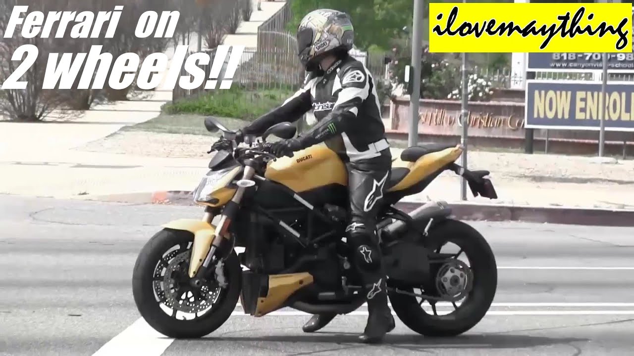 Hulyan's Dad Riding a Yellow Ferrari on 2 Wheels - DUCATI Street Fighter