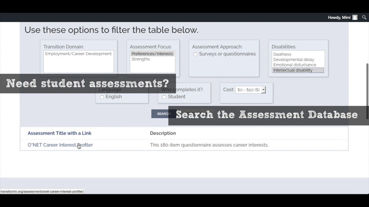 Assessment database SLIDER YouTube