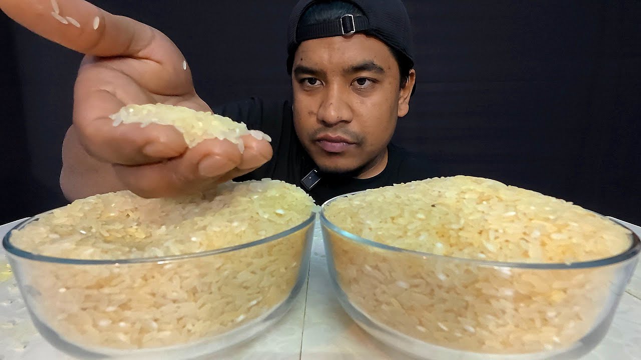 RAW RICE EATING VIDEOS WITH HANDS ️ | RAW RICE EATING CHALLENGE | RAW ...