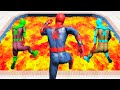 GTA 5 Rainbow Spiderman Jumping Into Lava Pool (Ragdolls/Euphoria Physics) #7