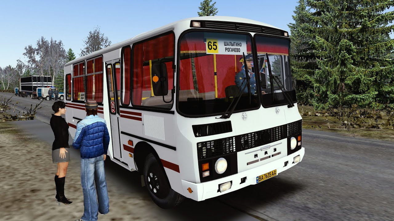 OMSI 2 - ПАЗик 32053 Petrol - BIG VILLAGE in cloudy weather (Русская Глубинка)