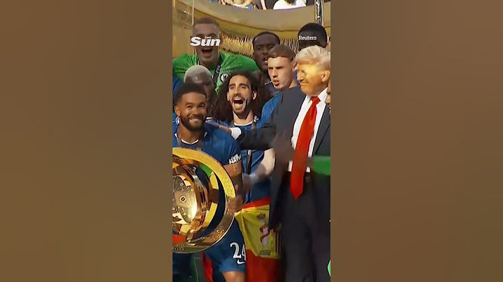 Hilarious moment Donald Trump joins Chelsea’s Club World Cup trophy celebrations