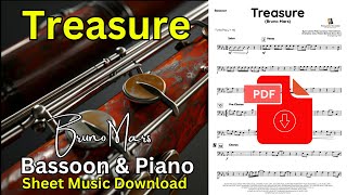 Treasure (Bruno Mars) | Bassoon & piano | Sheet music duet| Bassoon cover | Instrumental duet | Pdf