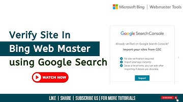 How to Verify Site in Bing Webmaster Using Google Search Console | SEO Tutorial 2022