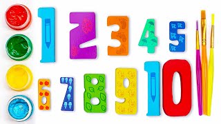 Let's Draw and Color Numbers | Learn Counting 1-10 for Kids | Preschool Toddler Learning Video