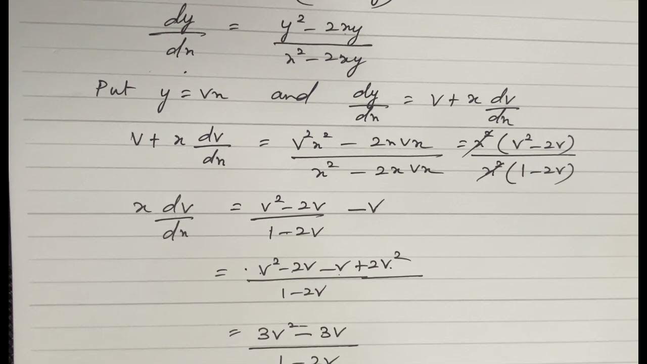 XII MATHS/Solving Differential Equations/Homogeneous Type/Exercise 10.6