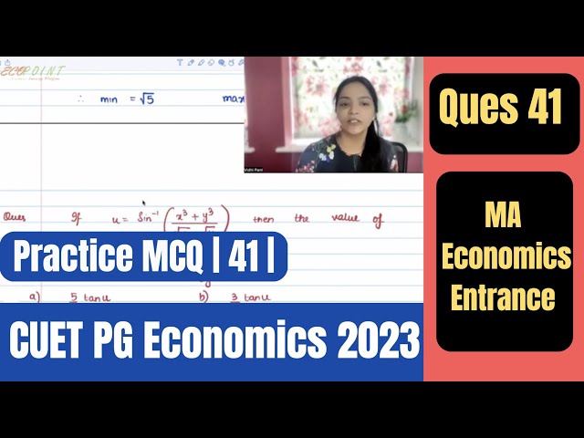 Eulers Theorem | Application of Derivatives | CUET PG Economics 2023 | CUET MA Economics 2023 | Q41|