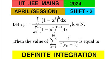 Let rk = integration from 0 to 1(1-x^7)^k / integration 0 to 1 (1-x^7)^k+1 dx,k€N then the value of