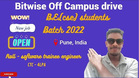 Bitwise job off campus drive 2022 || Bitwise software trainee engineer || bitwise freshers job