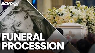 Crowds cheer as Bonnie Tyler s COFFIN passes through following FUNERAL