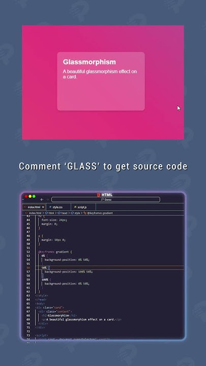 Glassmorphism effect using HTML CSS & JS | Programming Hub - YouTube