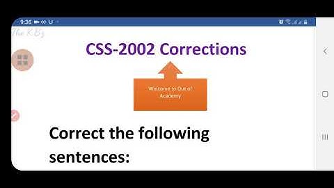 #CSS #PMS #One_Paper #English_Correction CSS-2002 Sentence Corrections
