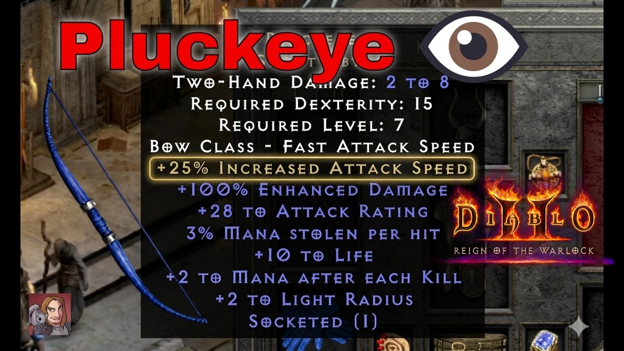 D2R RotW Updated Uniques - Pluckeye (Short Bow)