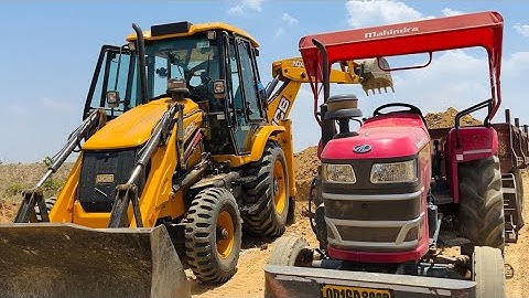 Mahindra YUVO 415 DI and Swaraj 843 XM Tractor Working With Jcb 3dx Eco Xpert Backhoe Loader | Jcb