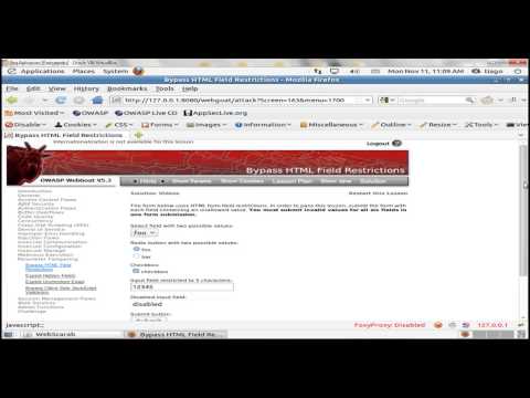 Unisinos, WEBGOAT - Bypass HTML Field Restrictions