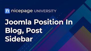 Nicepage University: Joomla Position In Blog, Post Sidebar