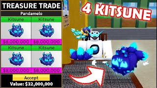 Blox Fruits TRADING 4 KITSUNE FRUITS.. OMG!