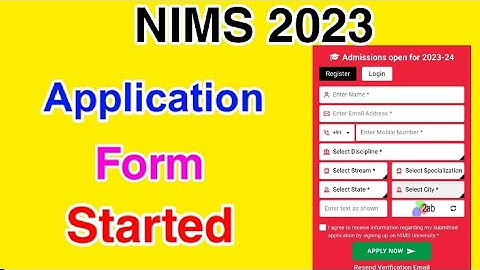 NIMS 2023 Registration Started | NIMS Application form Started 2023 | MDE