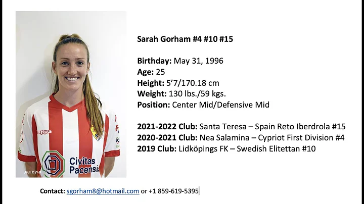 Sarah Gorham Pro Soccer Highlights