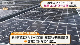 再生エネ50～100％で発電コスト2～4倍の試算(2021年5月14日)