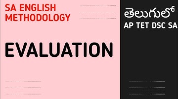 EVALUATION I SA English Methodology in telugu