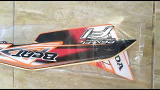 o77 Stiker Sticker Striping Emblem Honda Beat FI Injeksi  Warna Orange Oren Hitam 2013 2014 2015