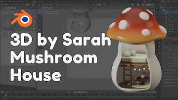 Mushroom House Timelapse on Blender ✿ Cozy & Relaxing Music with Rain 🌧