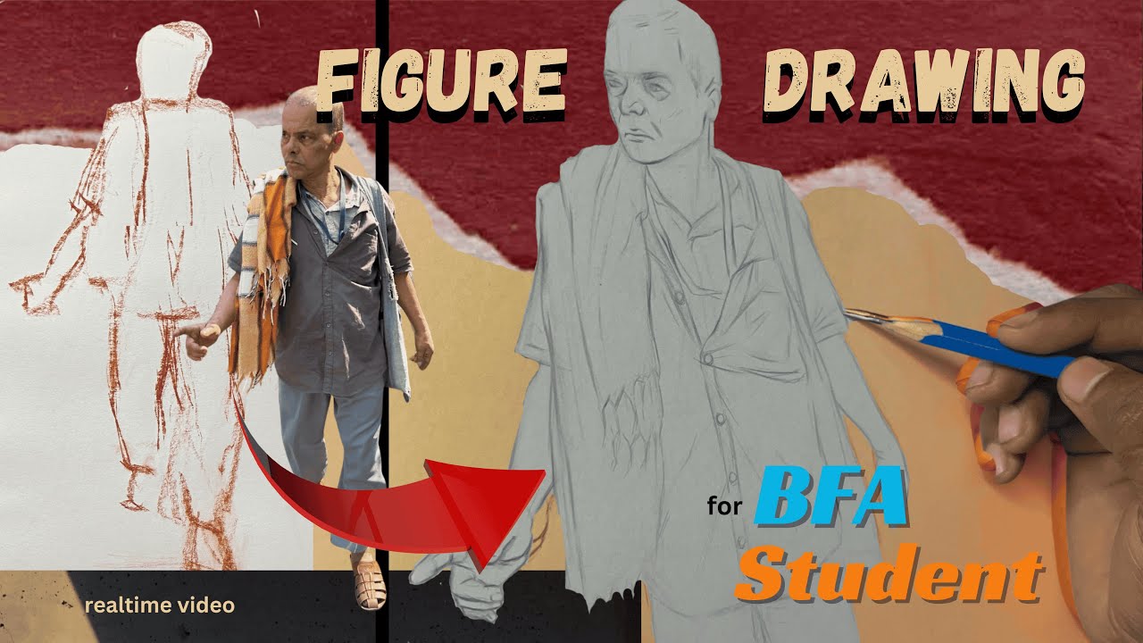 figure drawing for BFA entrance exam | Basic block | realtime video ...