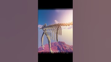 Giant T-Rex Skeleton Build In Minecraft #shorts #minecraft