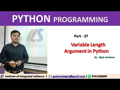 Part - 37: Variable Length Arguments in Python | Hindi Language