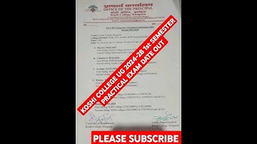 MU KOSHI COLLEGE UG 2024-28 PRACTICAL EXAM DATE OUT #mungeruniversity #view
