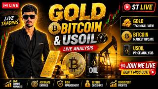 LIVE Gold, Bitcoin & USOIL Analysis | Smart Money Trading Setup | AK LIVE