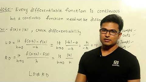 Maths | Calculus | Continuity and Differentiability | Example 1 on Differentiability | by RBR