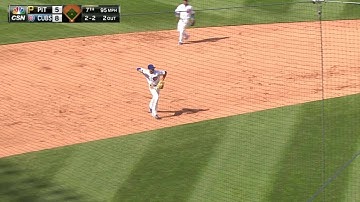 PIT@CHC: Bryant makes a nice play to retire Alvarez