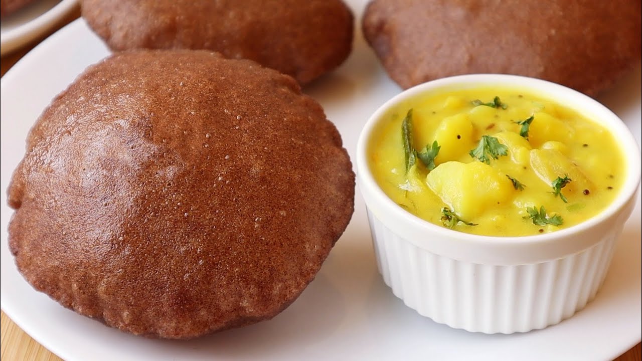 రాగిపిండితో చేసిన పూరీలు సాఫ్ట్ గా బాగా పొంగుతూ నూనె  పిలచకుండా ఇలాచేయండి😋 Ragi Puri With Chutney