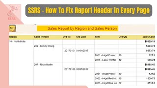 SSRS - How to Fix Report Header in every new Page Details