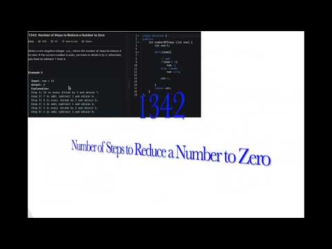 LeetCode 1342. Number of Steps to Reduce a Number to Zero