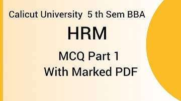 Calicut University 5th Sem BBA MCQ Part 1 Marked PDF
