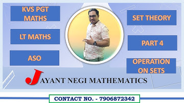 SET THEORY PART 4 KVS PGT MATHS