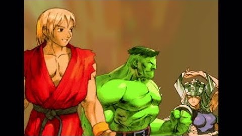 Marvel vs Capcom 2: Ken, Hulk, Spiral Arcade playthrough