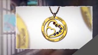Personalized Name Necklace With Birthstone Gift For Mother