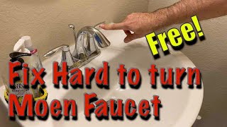 Moen Eva Hard to Turn repair fix bathroom sink faucet