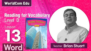 Reading for Vocabulary WORD | Level D | Lesson 13 |  Brian Stuart I ( Learn English )