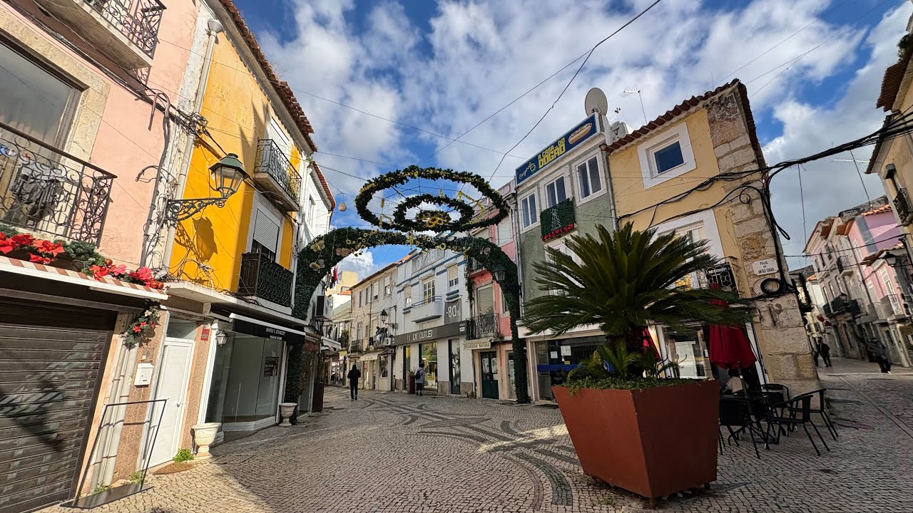 Portugal 163 small town Setubal - Walking｜from town centre｜to train station Praca do Quebedo