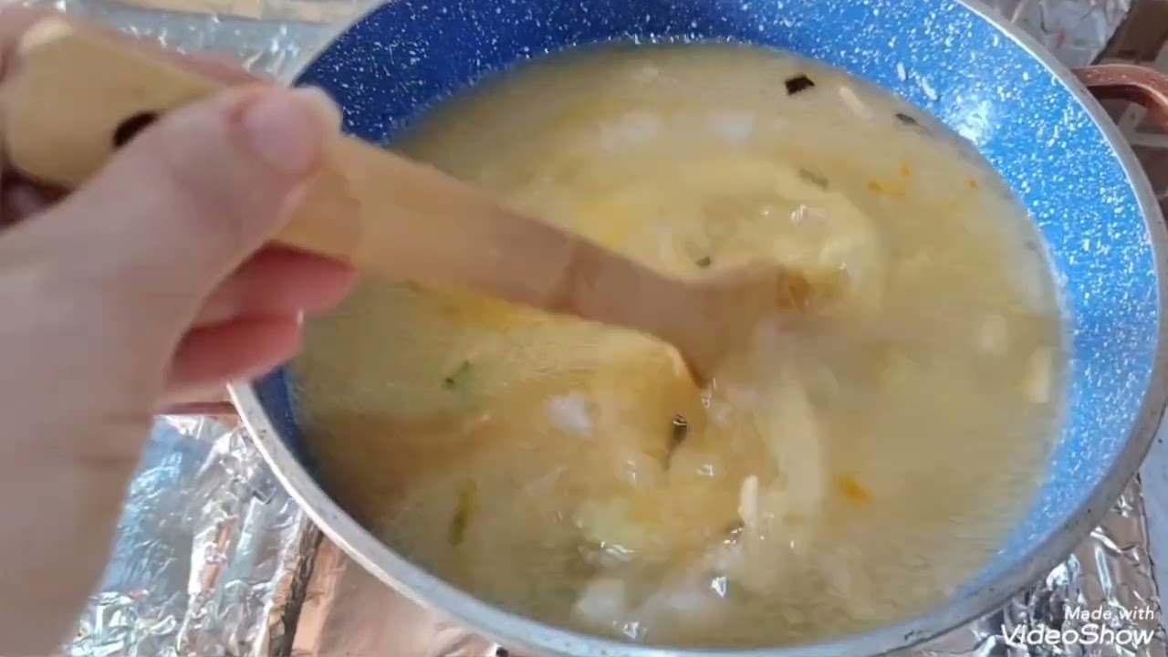 فطور شوي 🐓مع شوربه مع حلى الكاستر 