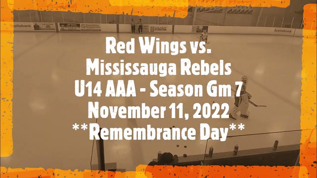Red Wings vs Mississauga Rebels U14 AAA Season Gm 7 Nov 11, 2022 YouTube
