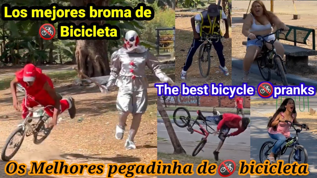 Lá bicicleta broma / Os melhores pegadinha da bicicleta 🚳 /The best bicycle pranks