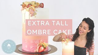 How to Make an Extra Tall Cake! Ombre Sunset Buttercream | Georgia's Cakes