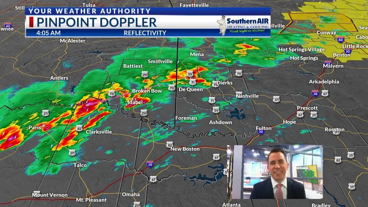Warm and breezy with a few storms Tuesday - YouTube